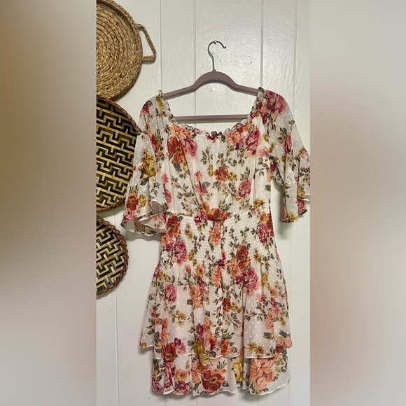 Premier Amour Womens 3/4 Sleeve Floral Fit +Flare Dress Size 12 - Picture 4 of 6